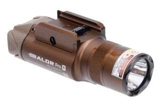 Baldr Pro R Weapon Light and Green Laser Sight in Tan has a 1,350 lumen output.